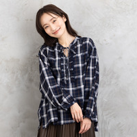 【sabstreet bis】【web限定】 アソートチェックフリルラインブラウス