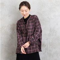 【sabstreet bis】【web限定】 アソートチェックフリルラインブラウス