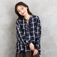【sabstreet bis】【web限定】 アソートチェックフリルラインブラウス