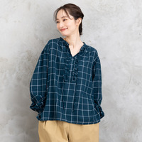 【sabstreet bis】【web限定】 アソートチェックフリルラインブラウス