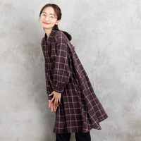 【sabstreet bis】【web限定】 アソートチェックピンタックシャツワンピース