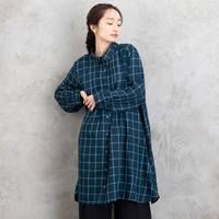 【sabstreet bis】【web限定】 アソートチェックピンタックシャツワンピース