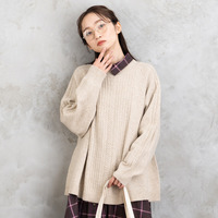 【sabstreet bis】【web限定】 Aラインケーブルニットプルオーバー