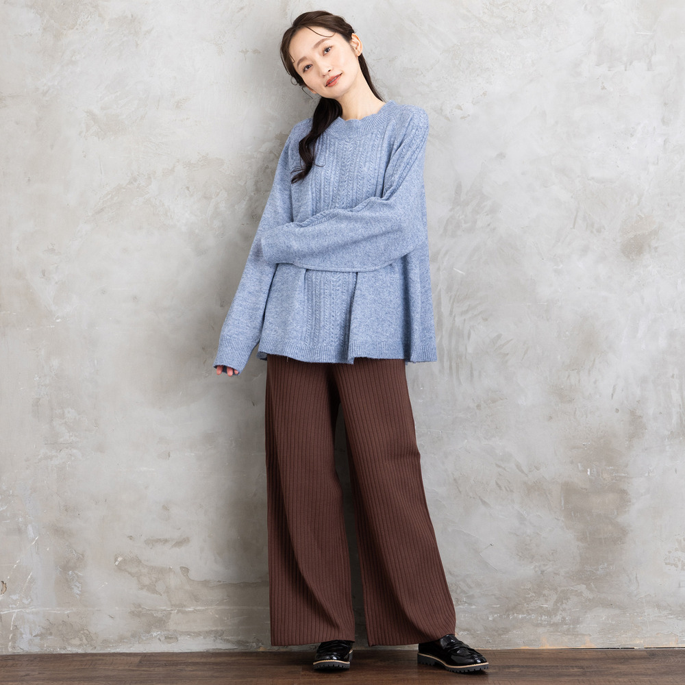 【sabstreet bis】【web限定】 Aラインケーブルニットプルオーバー2