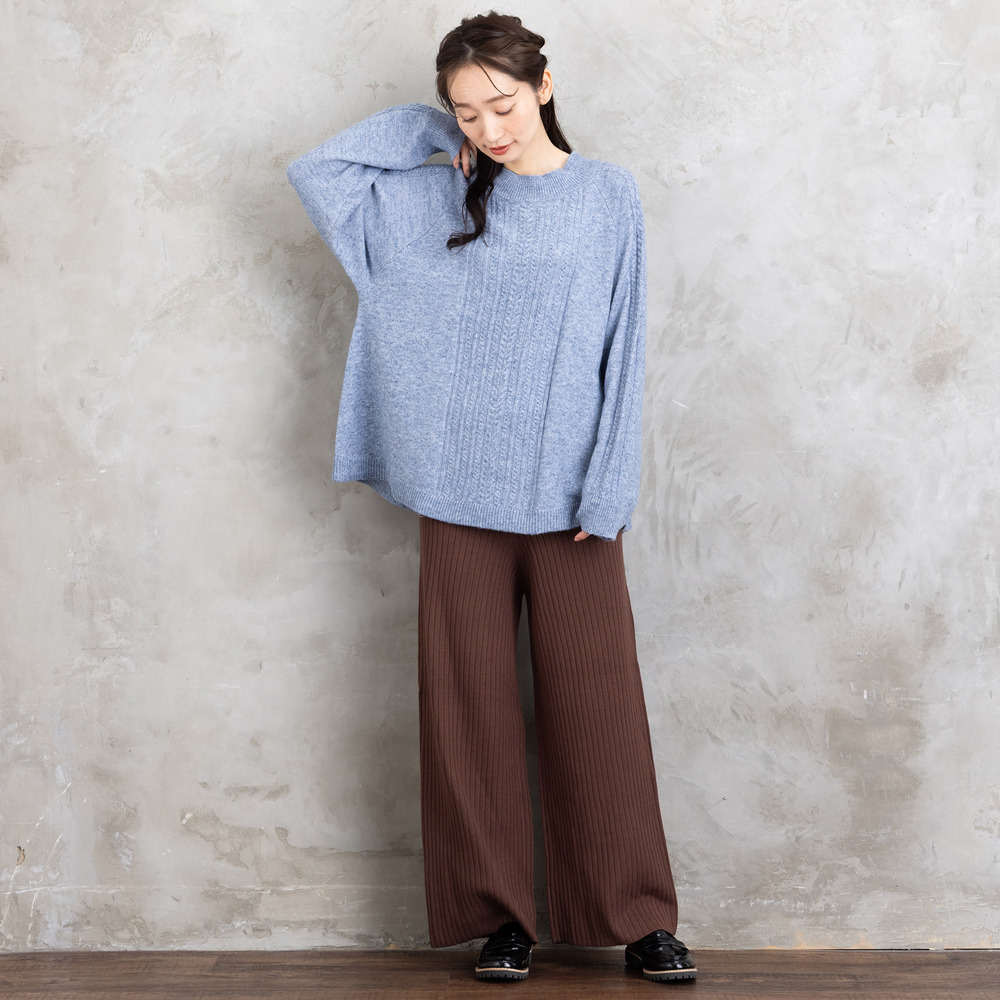 【sabstreet bis】【web限定】 Aラインケーブルニットプルオーバー3