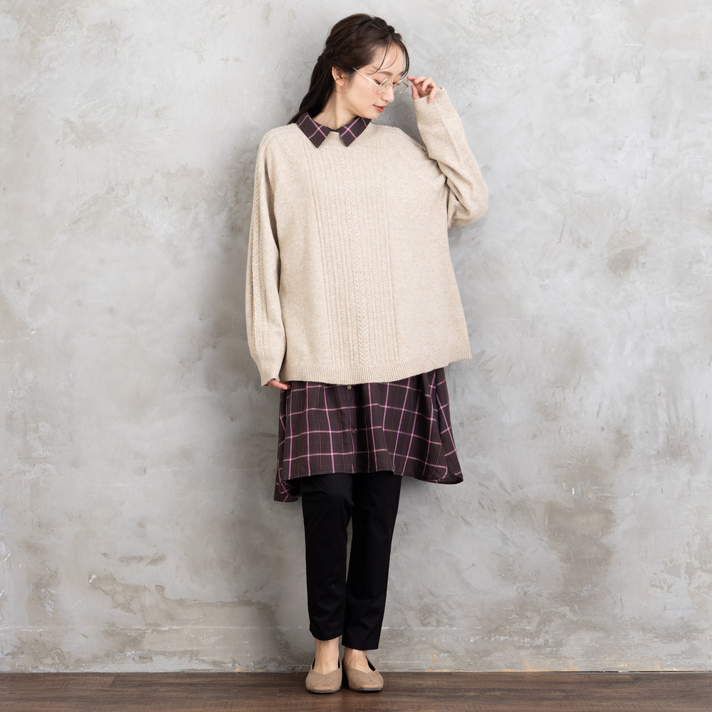 【sabstreet bis】【web限定】 Aラインケーブルニットプルオーバー8