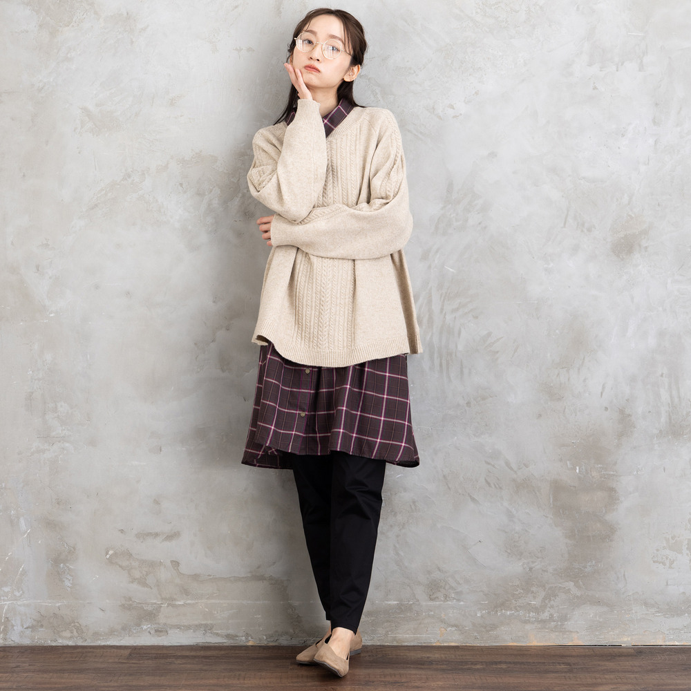 【sabstreet bis】【web限定】 Aラインケーブルニットプルオーバー9