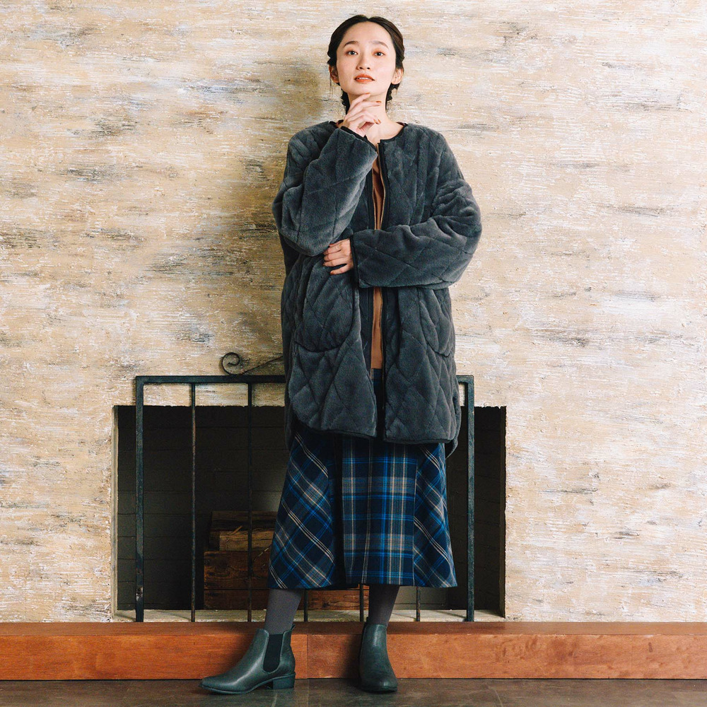 21号(6L~) ファー×キルティングリバーシブルコート6