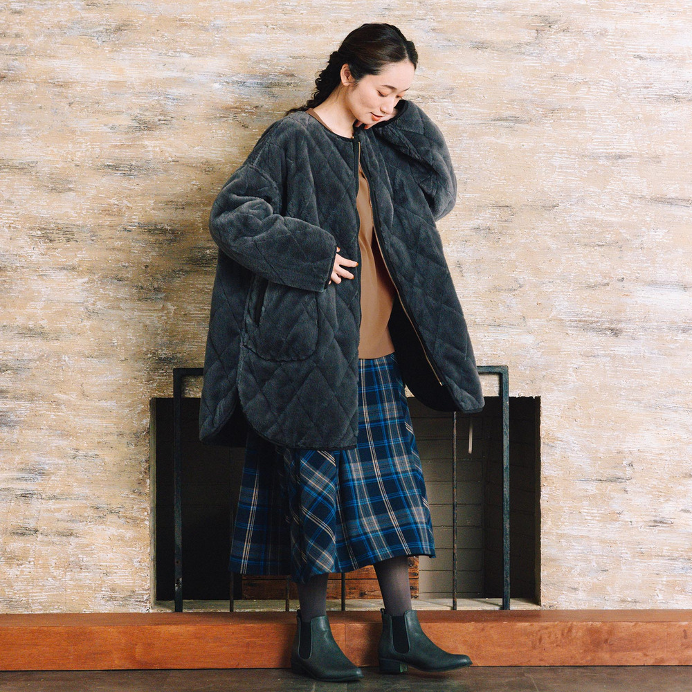 21号(6L~) ファー×キルティングリバーシブルコート8