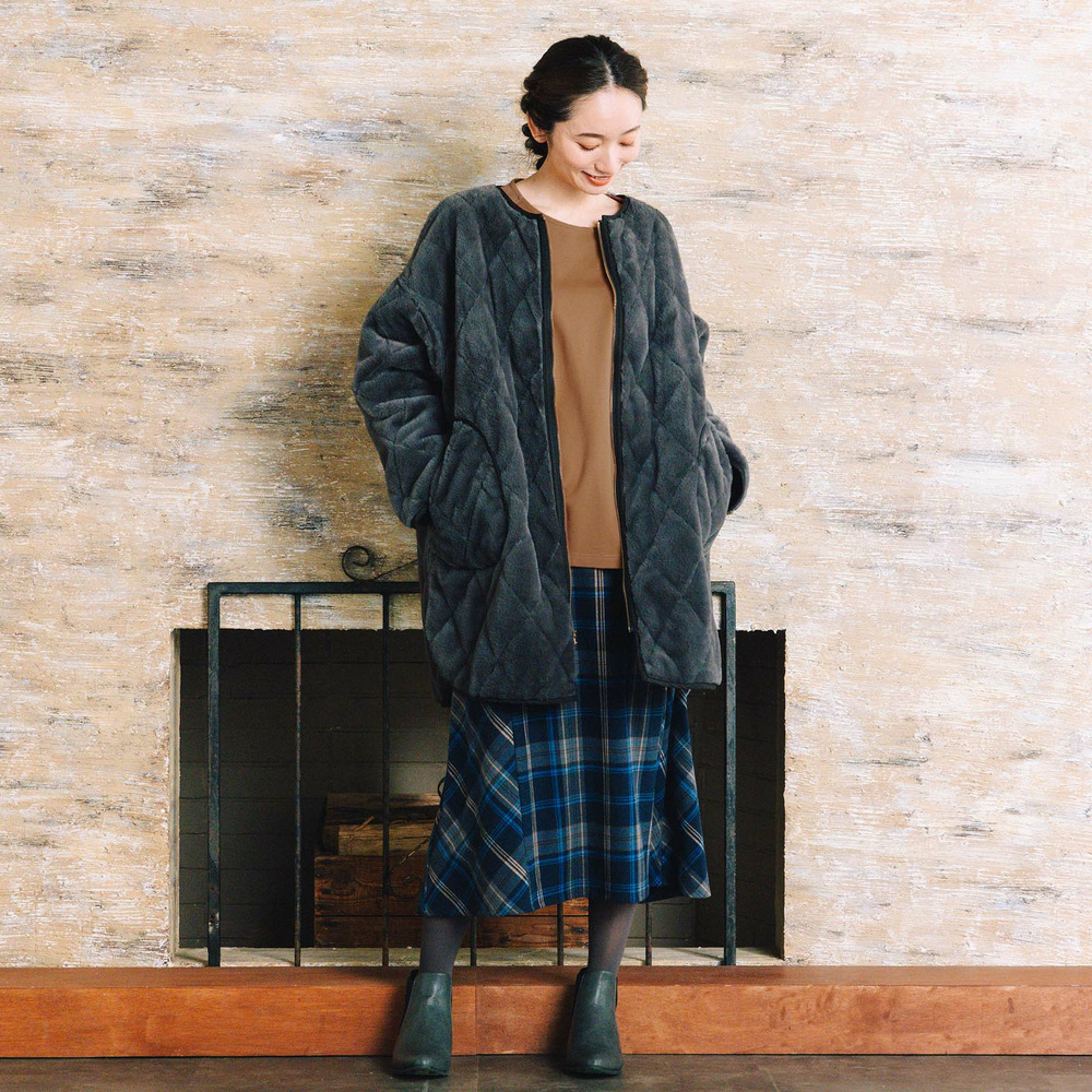 21号(6L~) ファー×キルティングリバーシブルコート9