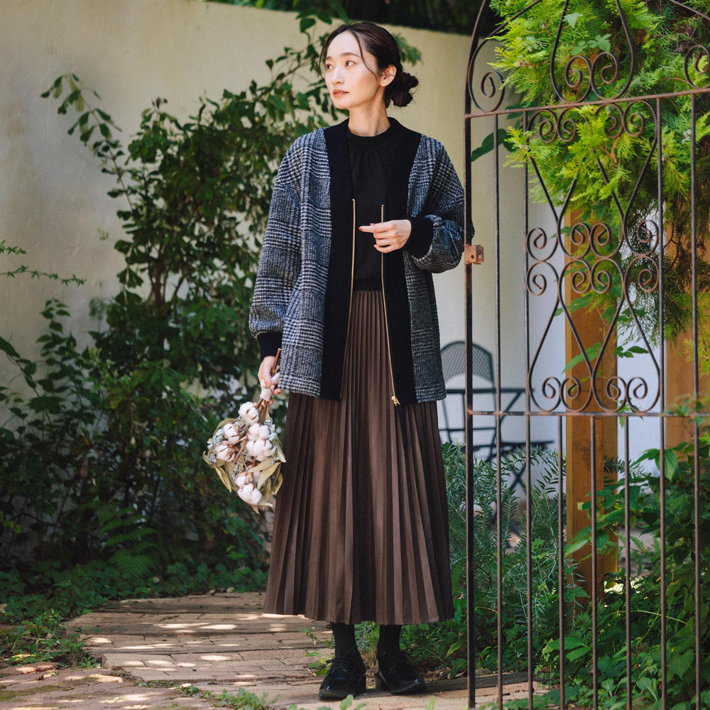 21号(6L~) レザーライクプリーツスカート2