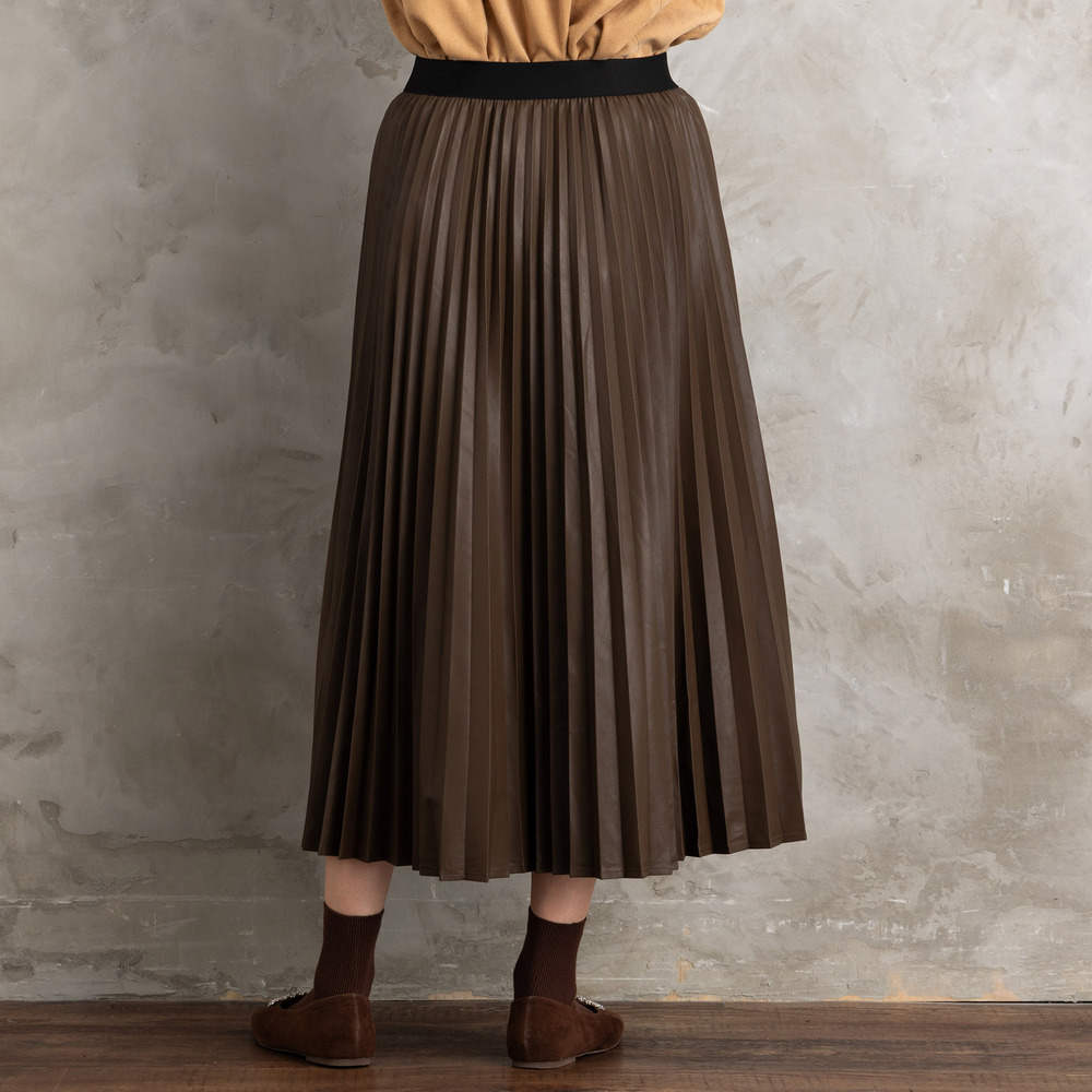 21号(6L~) レザーライクプリーツスカート21