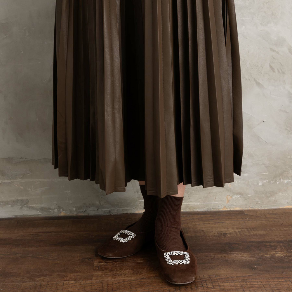 21号(6L~) レザーライクプリーツスカート23