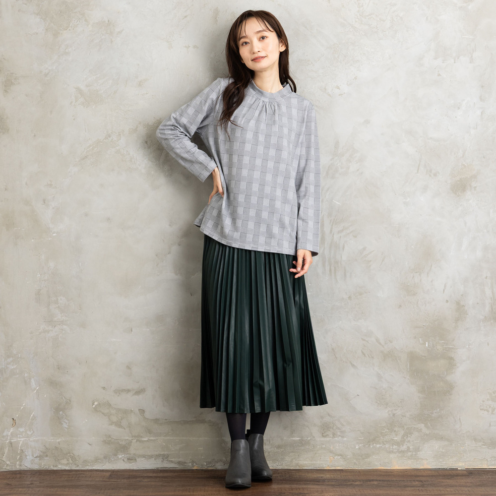 21号(6L~) レザーライクプリーツスカート25