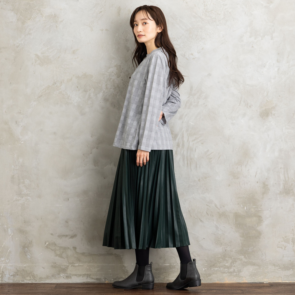 21号(6L~) レザーライクプリーツスカート26