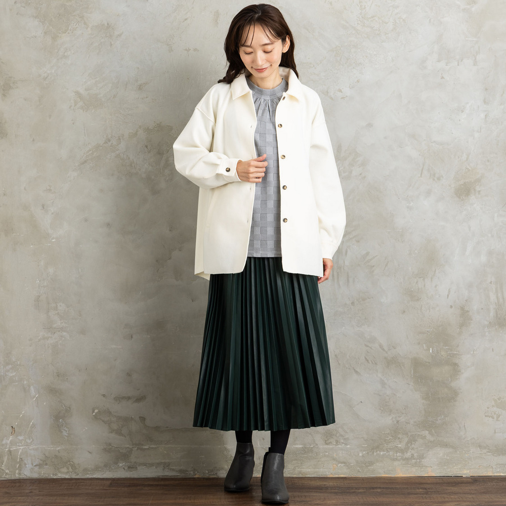 21号(6L~) レザーライクプリーツスカート28