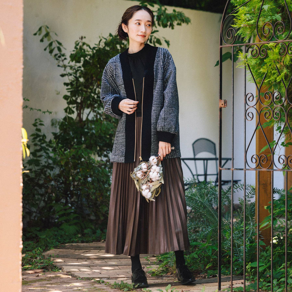 21号(6L~) レザーライクプリーツスカート3