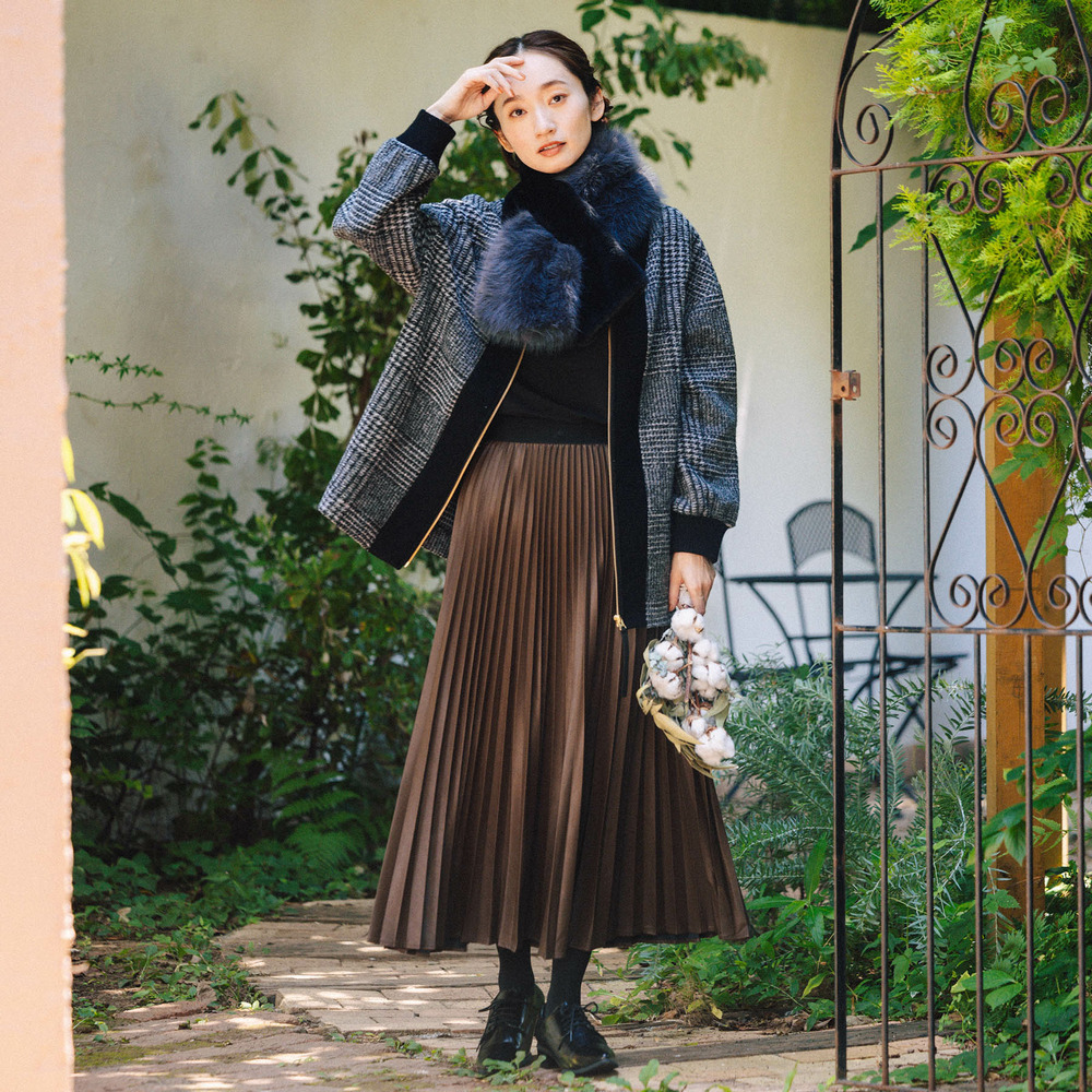 21号(6L~) レザーライクプリーツスカート4