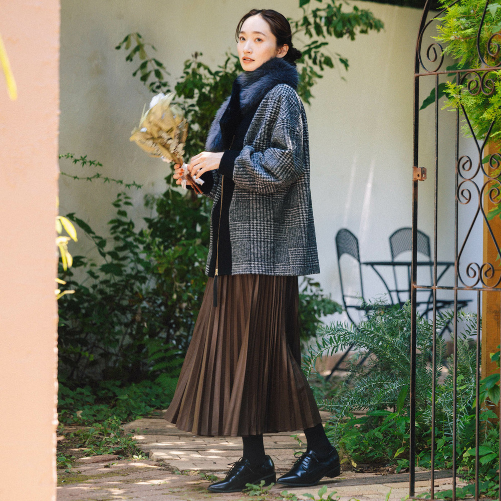 21号(6L~) レザーライクプリーツスカート5