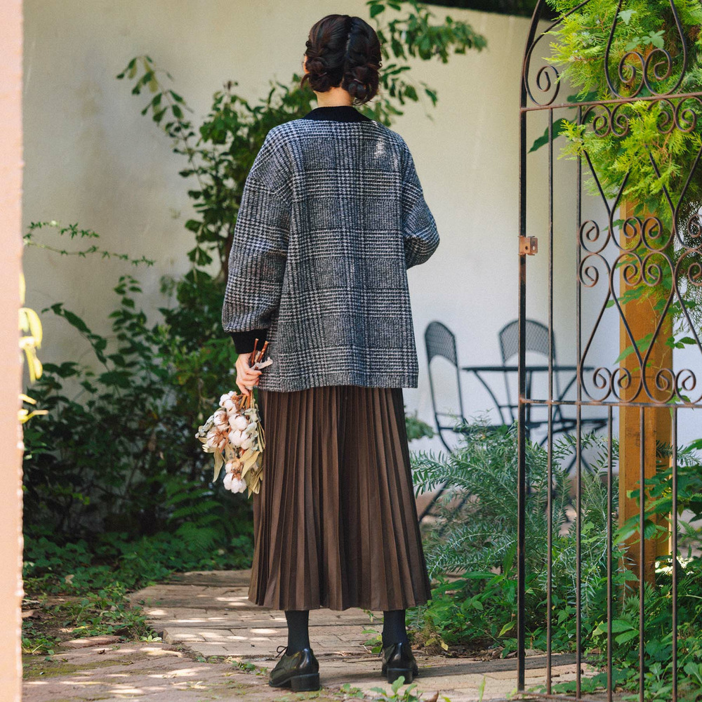 21号(6L~) レザーライクプリーツスカート6