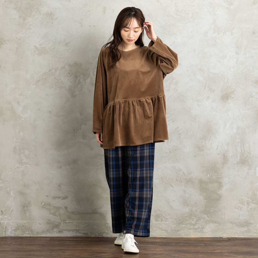 21号(6L~) 両面起毛セミワイドパンツ3