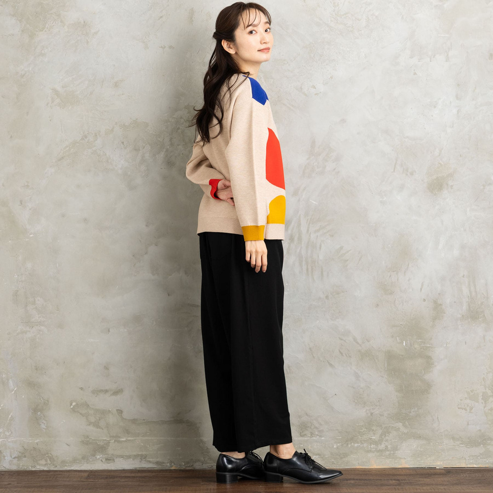 21号(6L~) 両面起毛セミワイドパンツ6