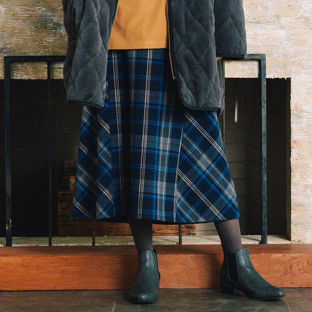 21号(6L~) 両面起毛チェックスカート1