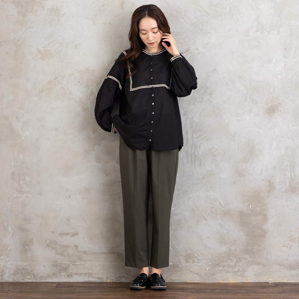 21号(6L~) トロピカルウールセンタープレステーパードパンツ22