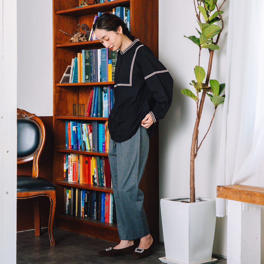 21号(6L~) トロピカルウールセンタープレステーパードパンツ4