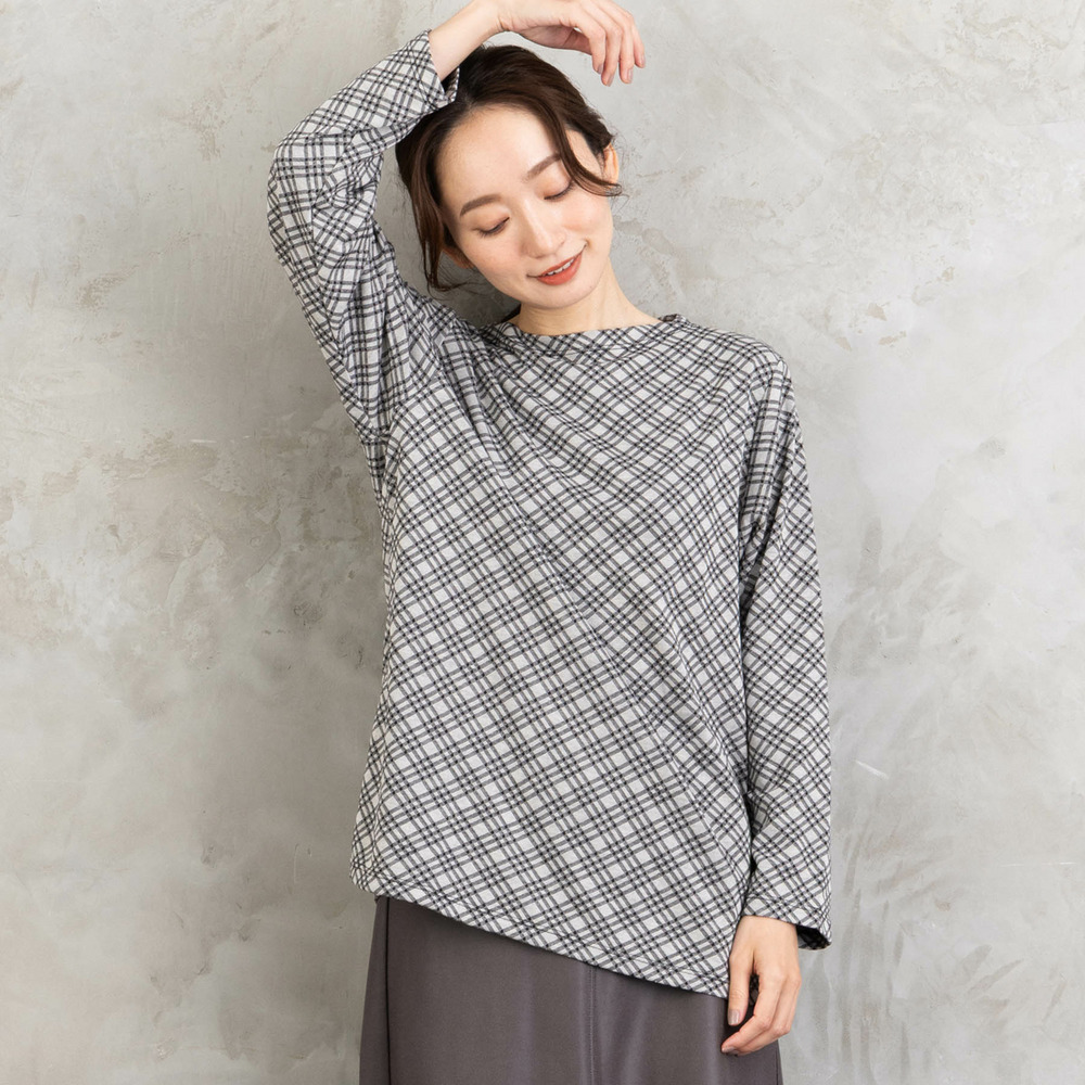 21号(6L～) バイアスチェックモックネックインナー