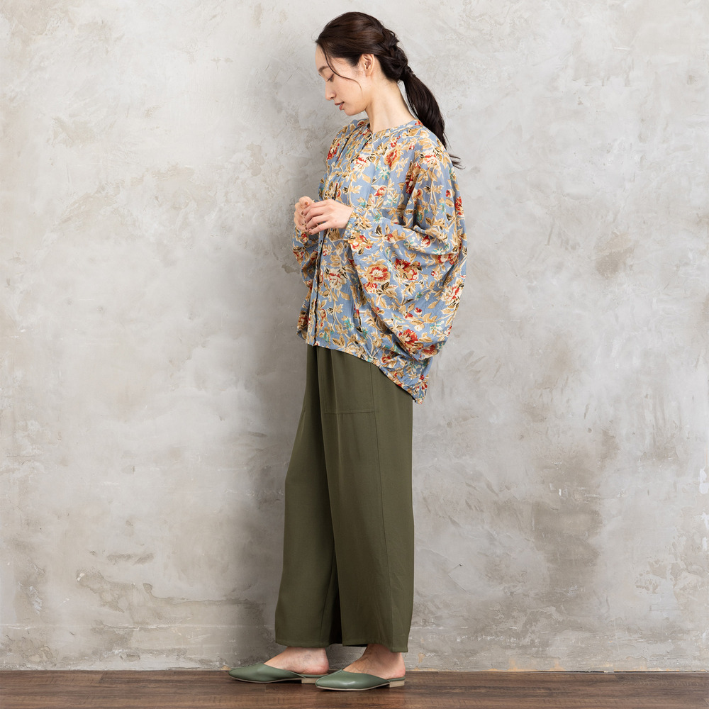 21号(6L~) フラワープリントバルーンブラウス2