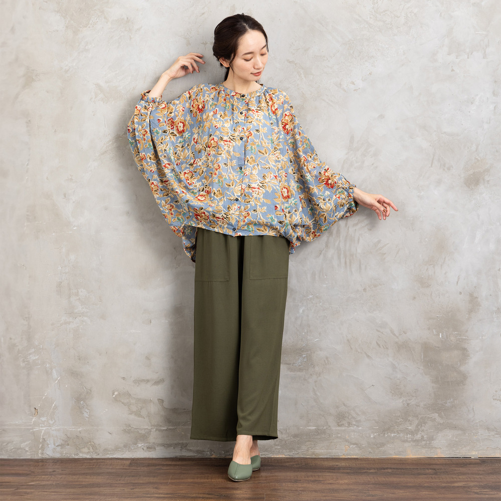 21号(6L~) フラワープリントバルーンブラウス7