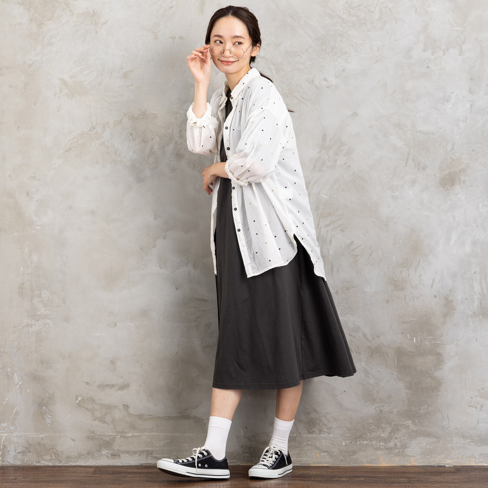 21号(6L~) ホイルドットプリントシャツ3