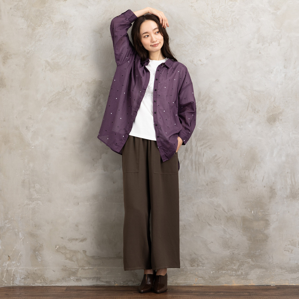 21号(6L~) ホイルドットプリントシャツ4