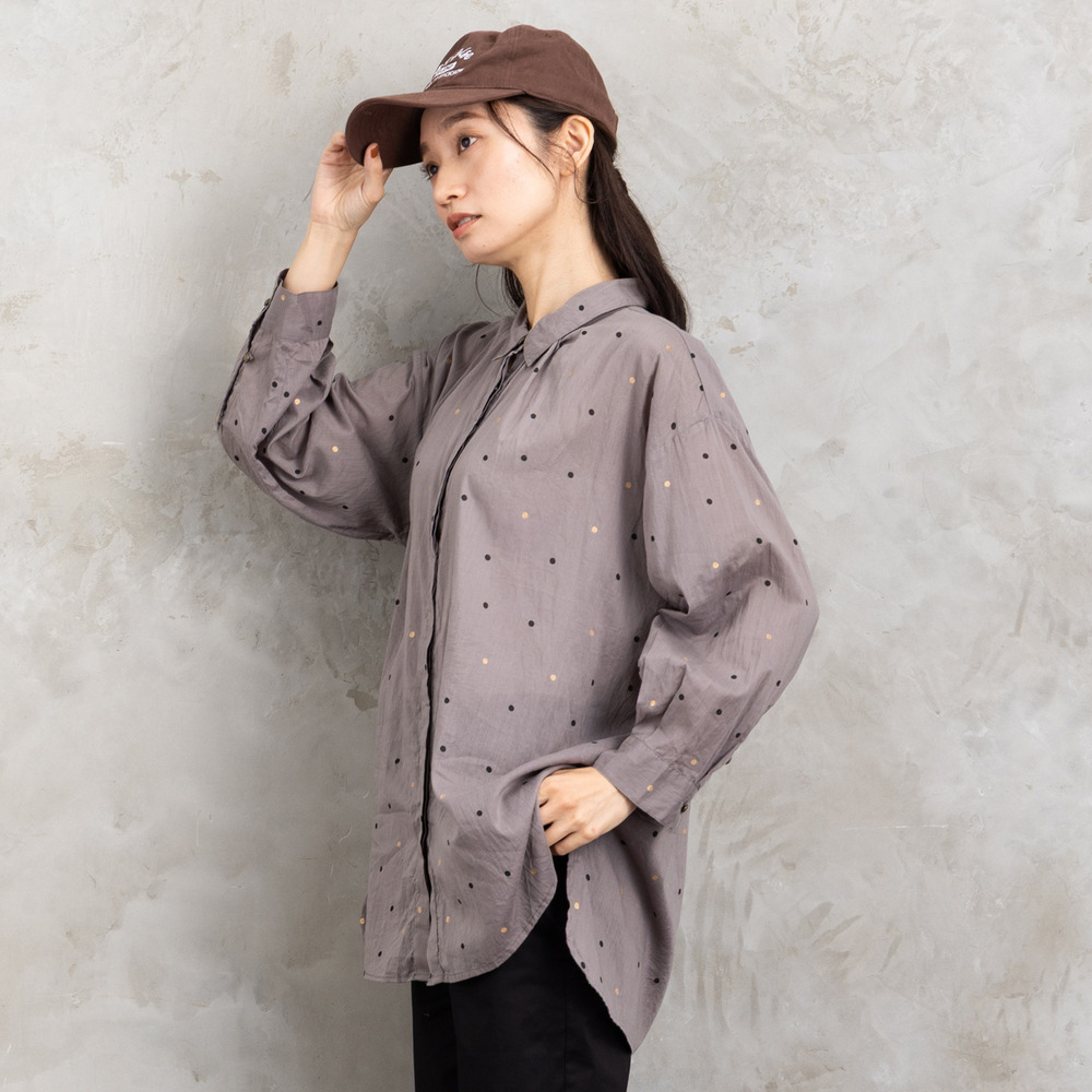 21号(6L~) ホイルドットプリントシャツ9