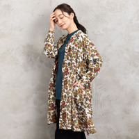 21号(6L～) フラワープリントサイドギャザーチュニック