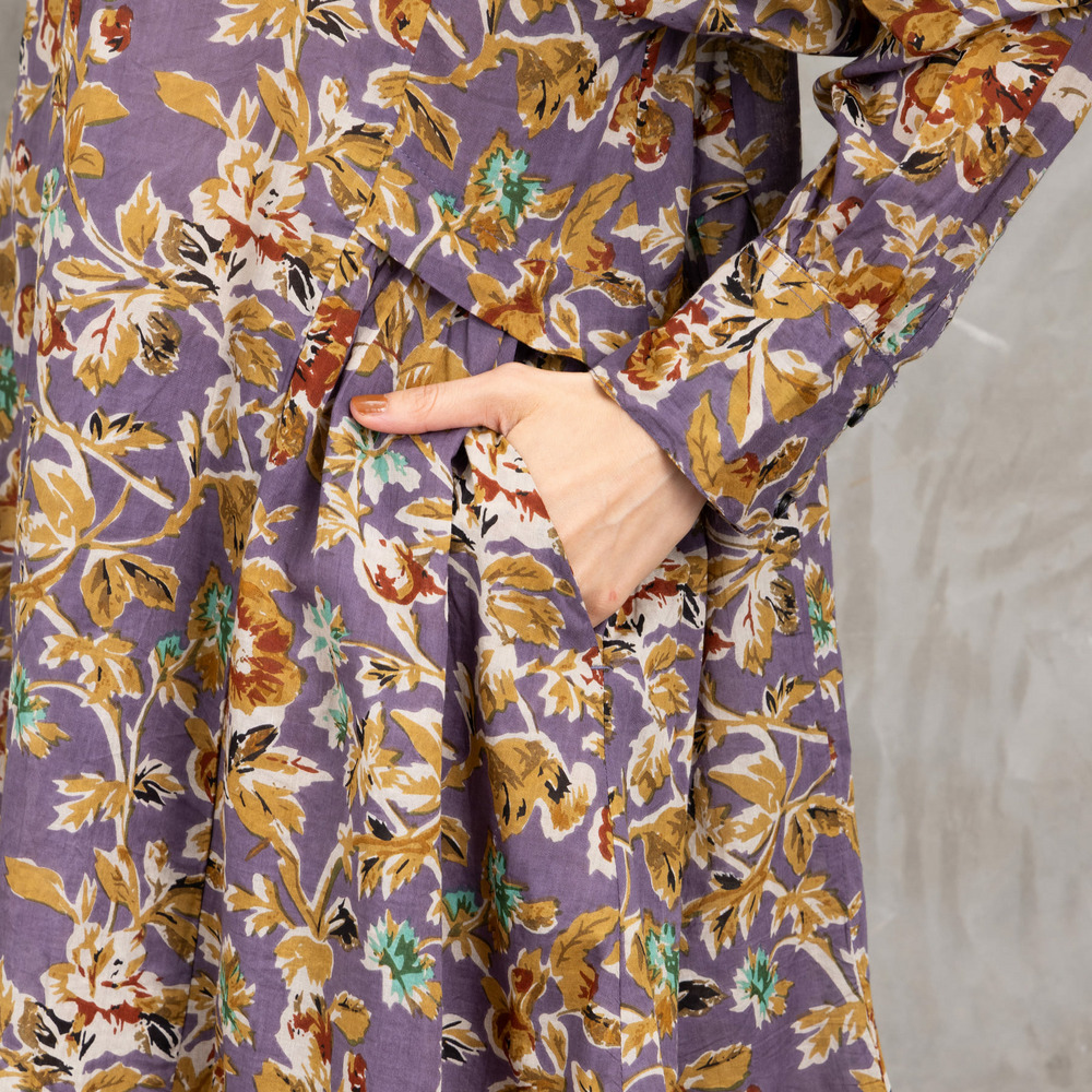 21号(6L~) フラワープリントサイドギャザーチュニック10