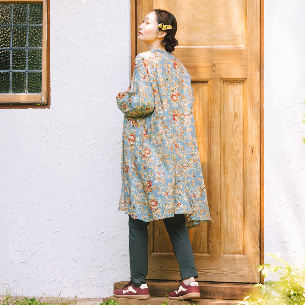 21号(6L~) フラワープリントサイドギャザーチュニック17