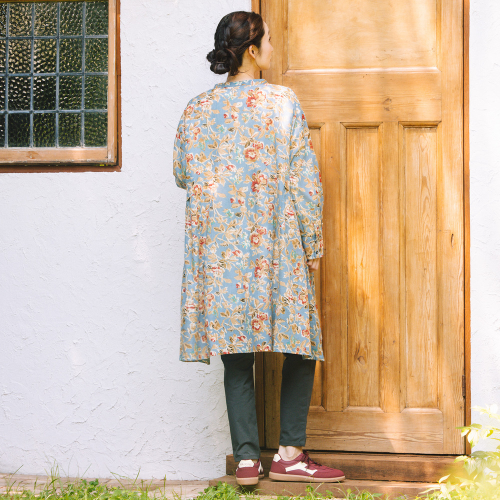 21号(6L~) フラワープリントサイドギャザーチュニック19