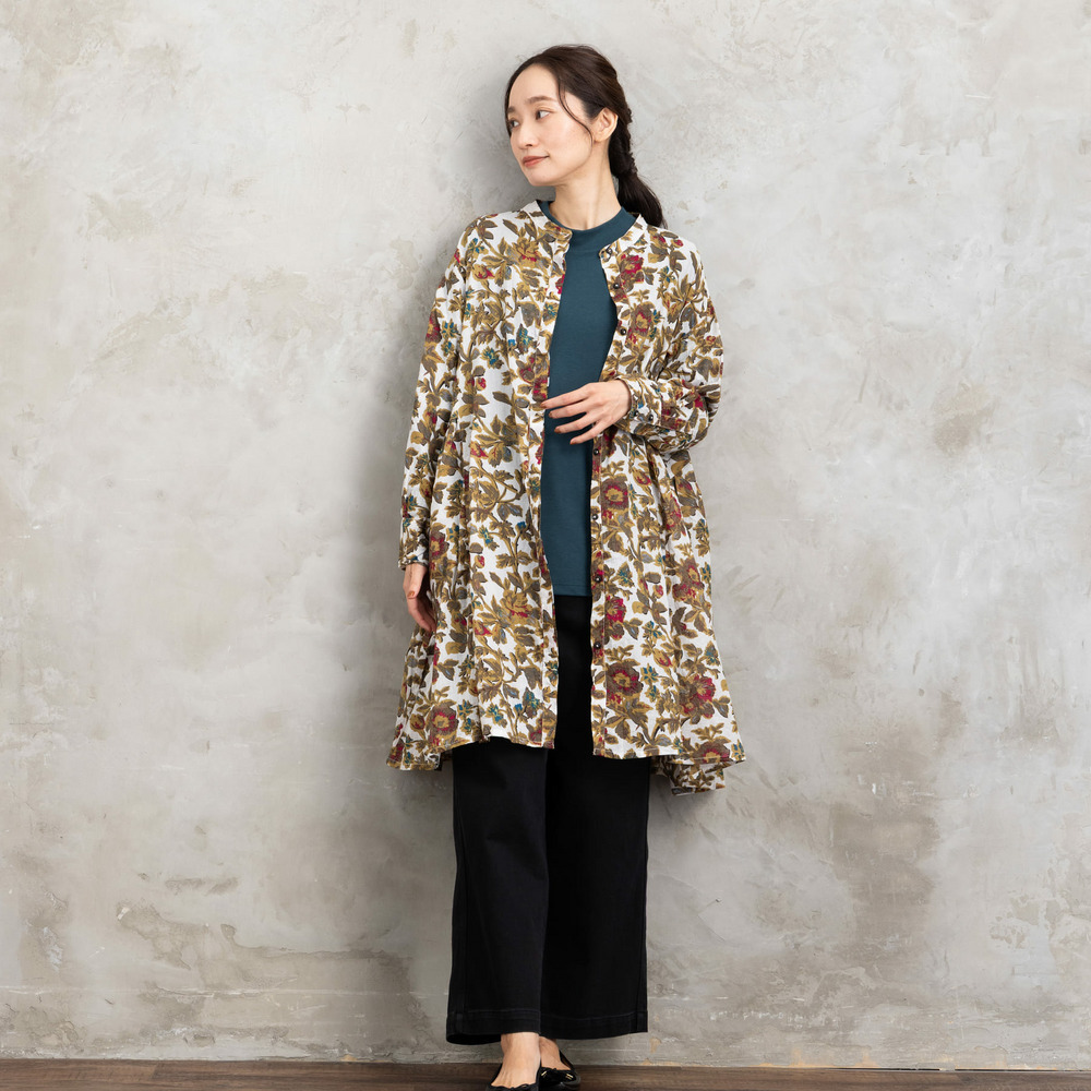 21号(6L~) フラワープリントサイドギャザーチュニック4