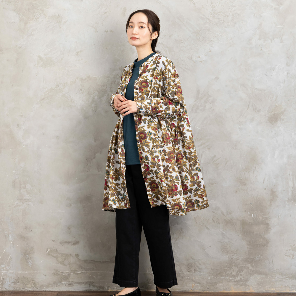 21号(6L~) フラワープリントサイドギャザーチュニック5