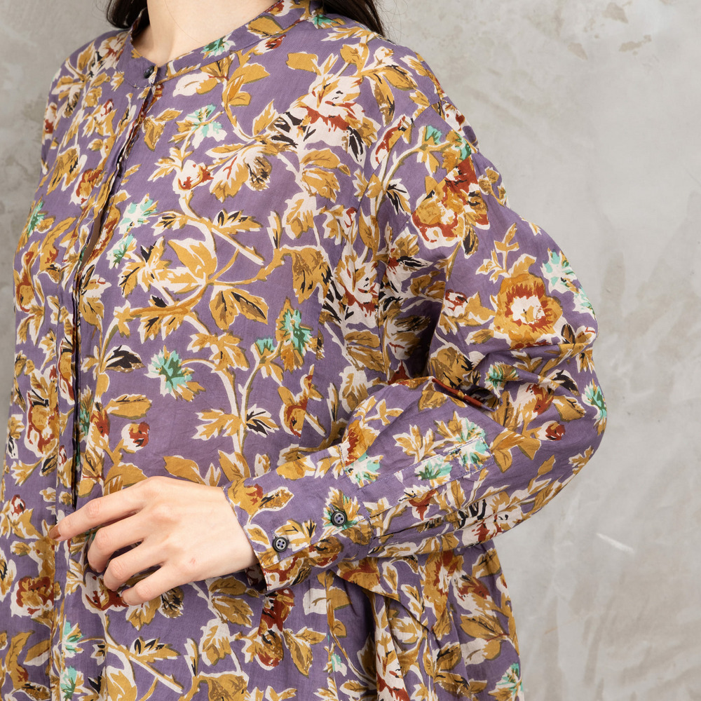 21号(6L~) フラワープリントサイドギャザーチュニック9