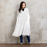 21号(6L～) ホイルドットプリントキーネックワンピース