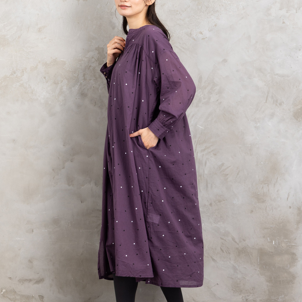 21号(6L~) ホイルドットプリントキーネックワンピース10