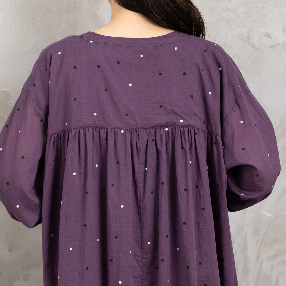 21号(6L~) ホイルドットプリントキーネックワンピース12