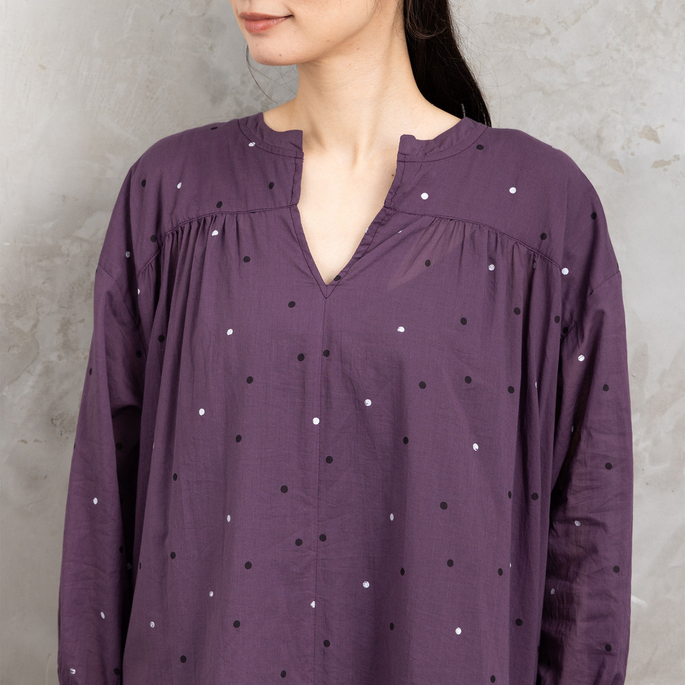 21号(6L~) ホイルドットプリントキーネックワンピース13