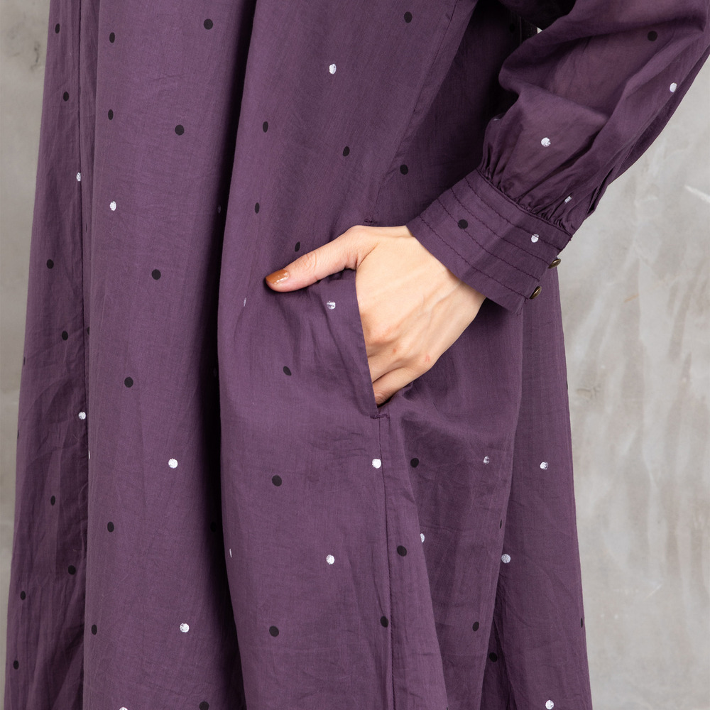 21号(6L~) ホイルドットプリントキーネックワンピース15