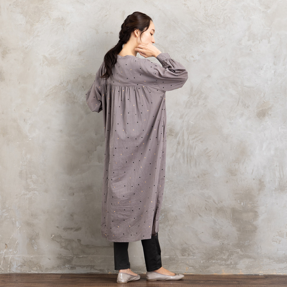 21号(6L~) ホイルドットプリントキーネックワンピース8