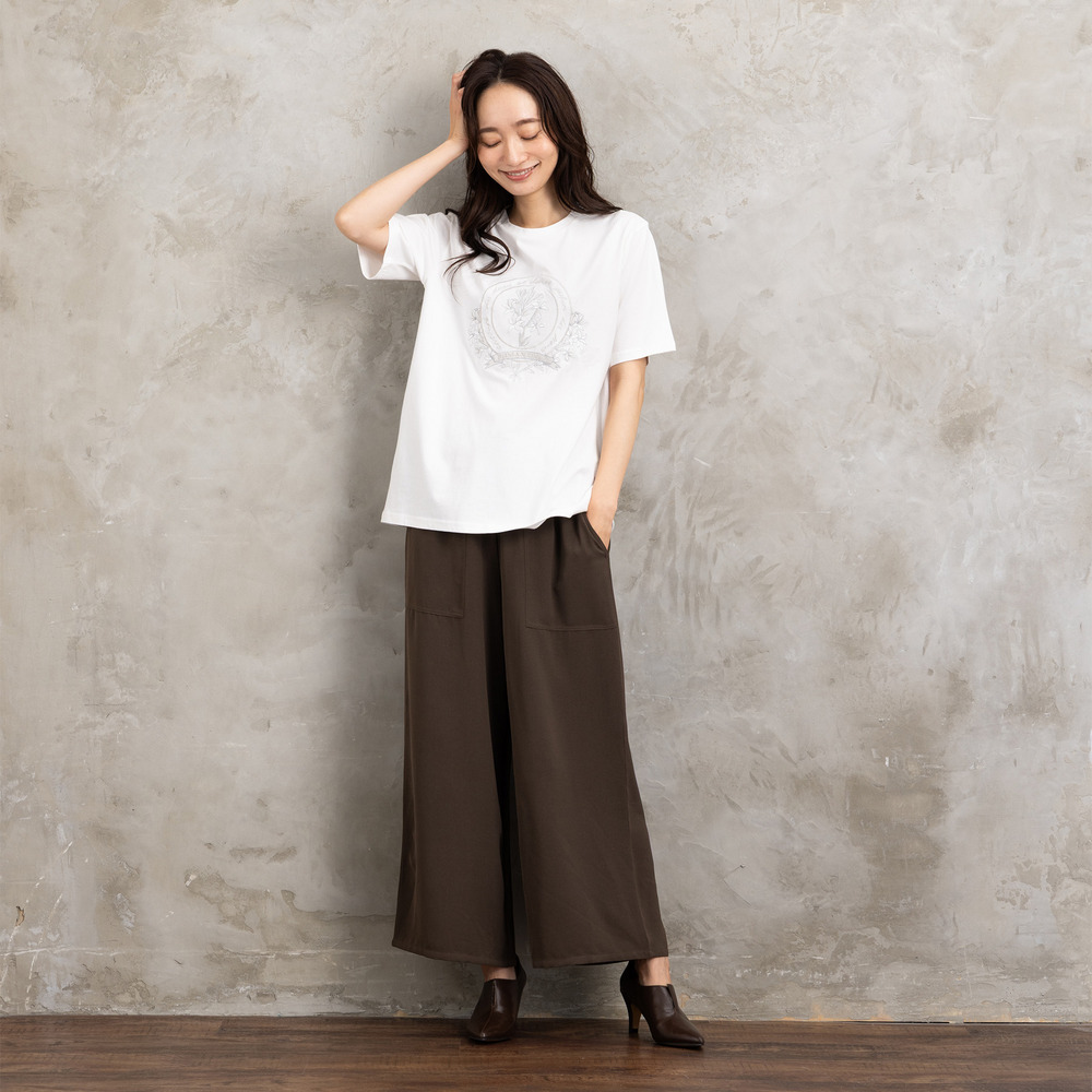 21号(6L~) フラワーエンブレム刺繍Tシャツ14