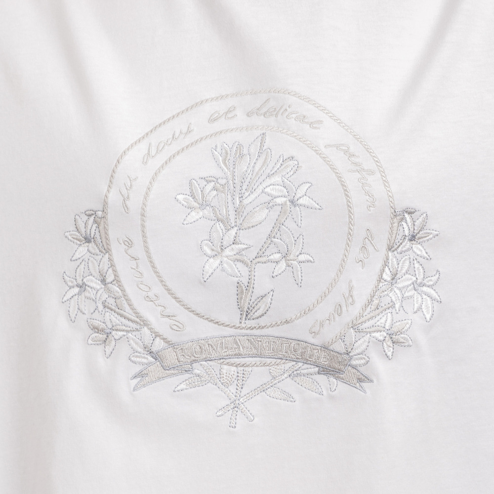 21号(6L~) フラワーエンブレム刺繍Tシャツ21